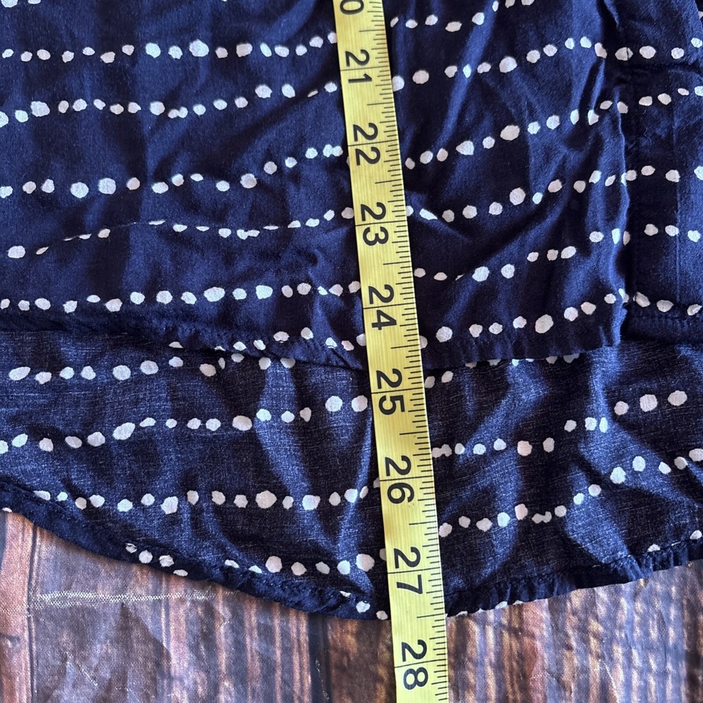 Bella Dahl Women Navy Blue Polka Dot Sleeveless Blouse L - Picture 4 of 6